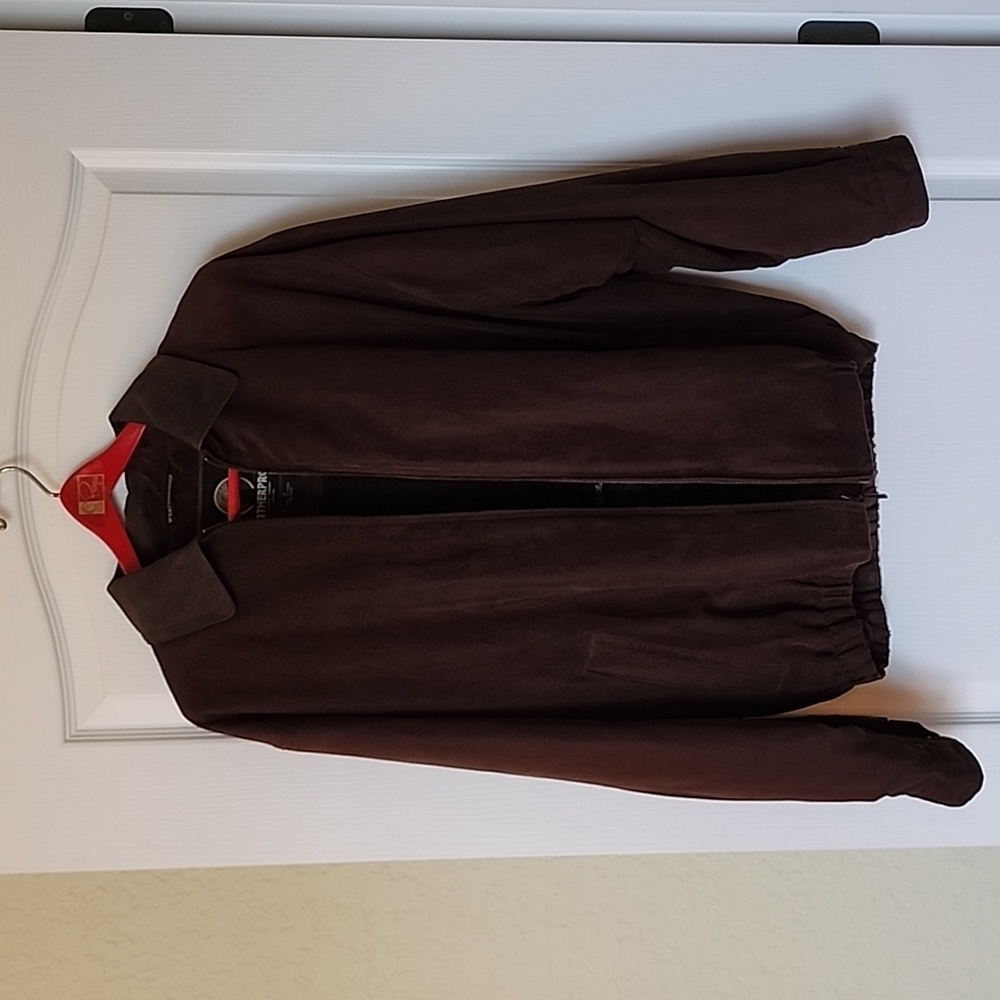 Weatherproof Men's Brown  Sueded Zipped Bomber Jacket Sz M
